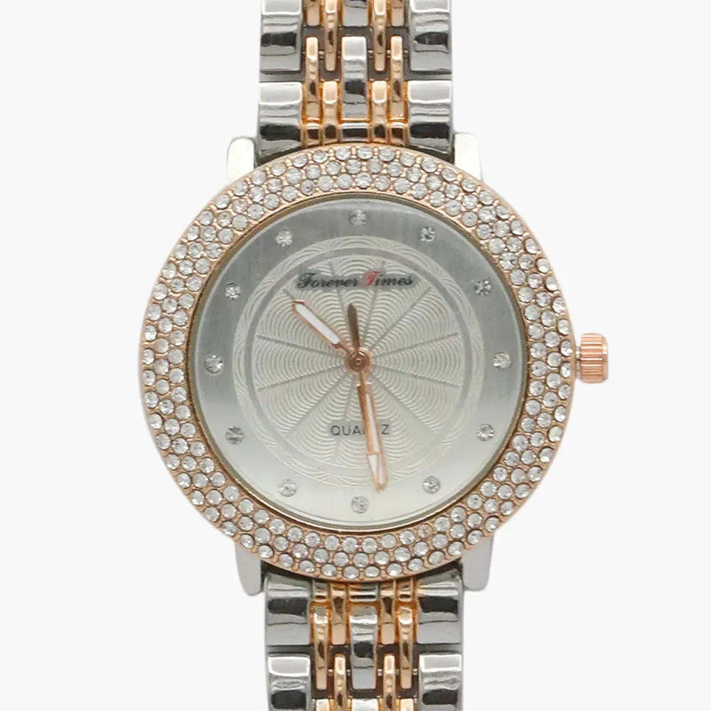 Women's Fancy Wrist Watch - Copper Silver