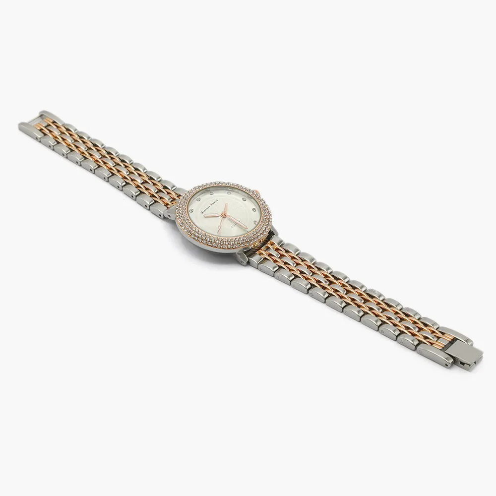 Women's Fancy Wrist Watch - Copper Silver