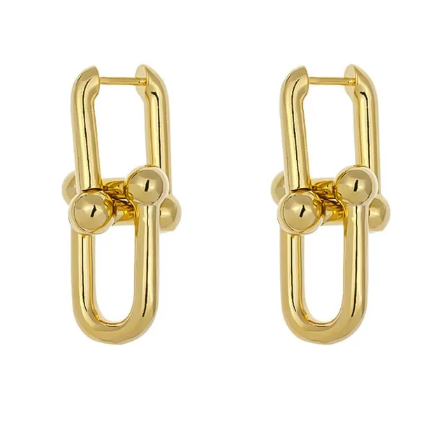 Yhpup Trendy Korean Hoop Earrings Statement Copper 16 K High Quality Earrings Minimalist Brincos Female Office Jewelry Gift 2020