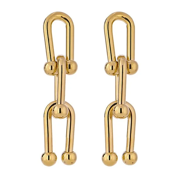 Yhpup Trendy Korean Hoop Earrings Statement Copper 16 K High Quality Earrings Minimalist Brincos Female Office Jewelry Gift 2020