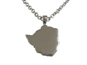 Zimbabwe Map Shape Pendant Necklace